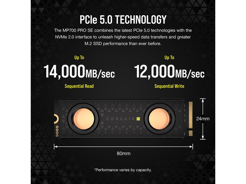 Corsair MP700 Pro SE HydroX SSD - 4TB - M.2 2280 - PCIe 5.0
