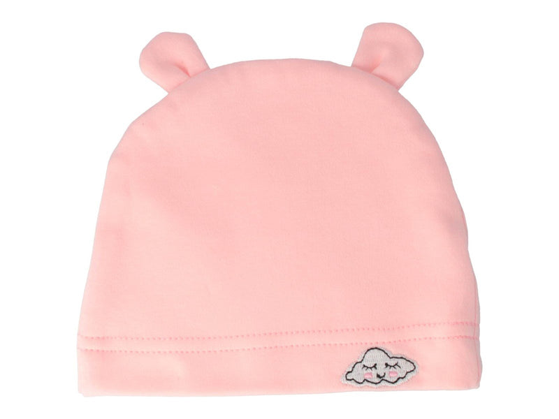 Parsa Baby Babymütze mit Ohren und Wolkenstickerei – rosa