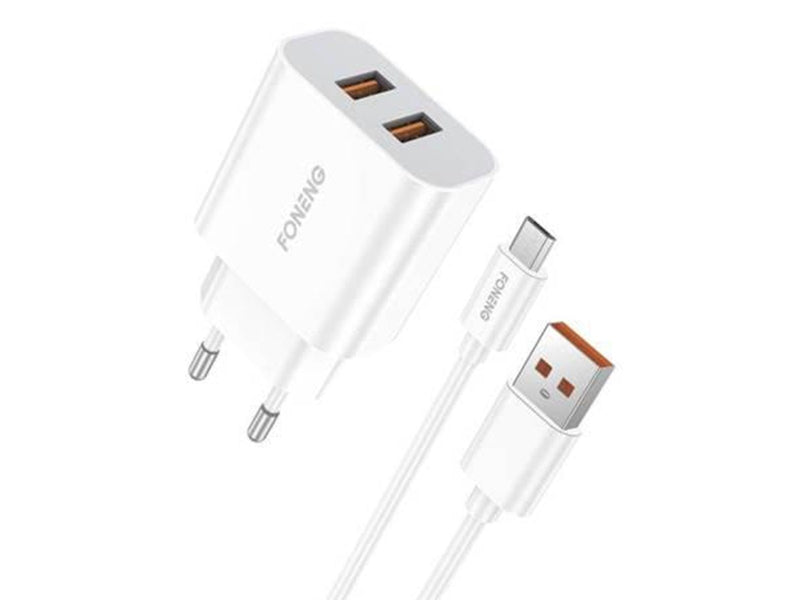 Foneng Fast charger  2x USB EU45 + USB Micro cable