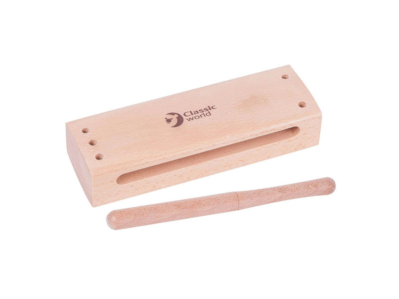 Classic World Wooden Tone Block with Percussion Stick