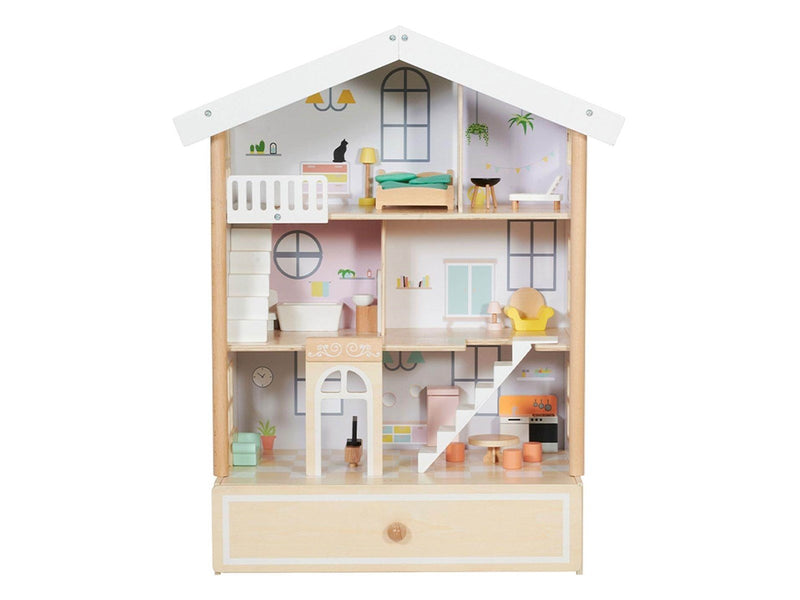 Classic World Happy Villa Wooden Dollhouse 28dlg.