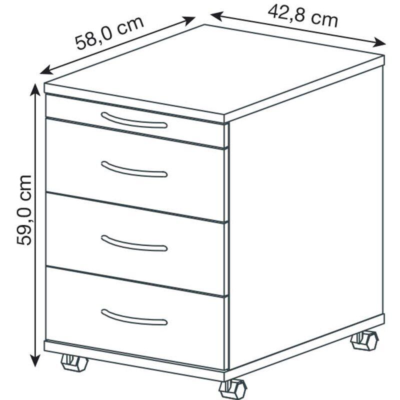 HAMMERBACHER Rollcontainer V1606/W/W/BO weiß