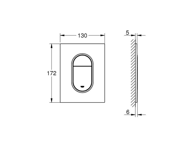 Grohe Arena Cosmopolitan S Control panel, Brushed Cool Sunrise