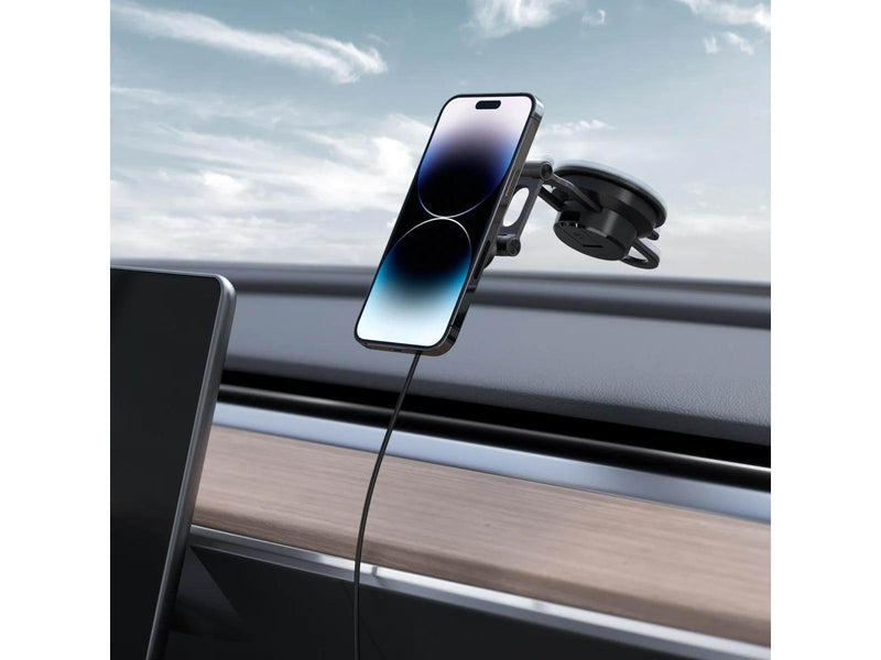 Spigen OneTap 3 Pro Wireless Car Charger Mount MagSafe Dashboard/Windshield ITS35W-3 - black
