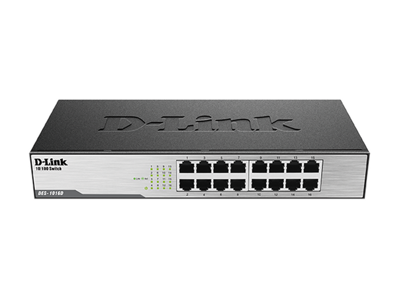 D-Link DES-1016D 16-Port Fast Ethernet Unmanaged Desktop Switch