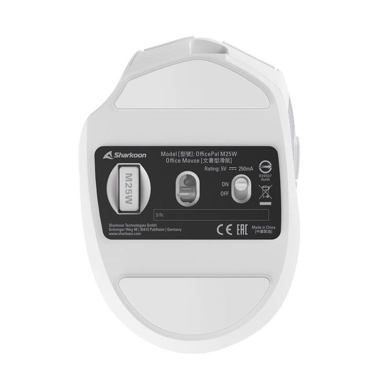 Sharkoon OfficePal M25W kabellose Gaming-Maus, weiß