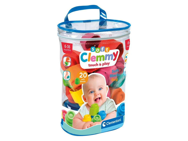 Clementoni Baby Soft Clemmy Blocks with Storage Bag 20pcs.
