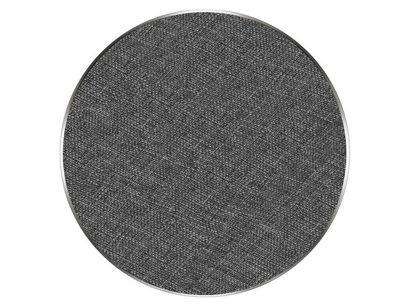 GreyLime 15W round wireless charger in fabric and metal - Grey