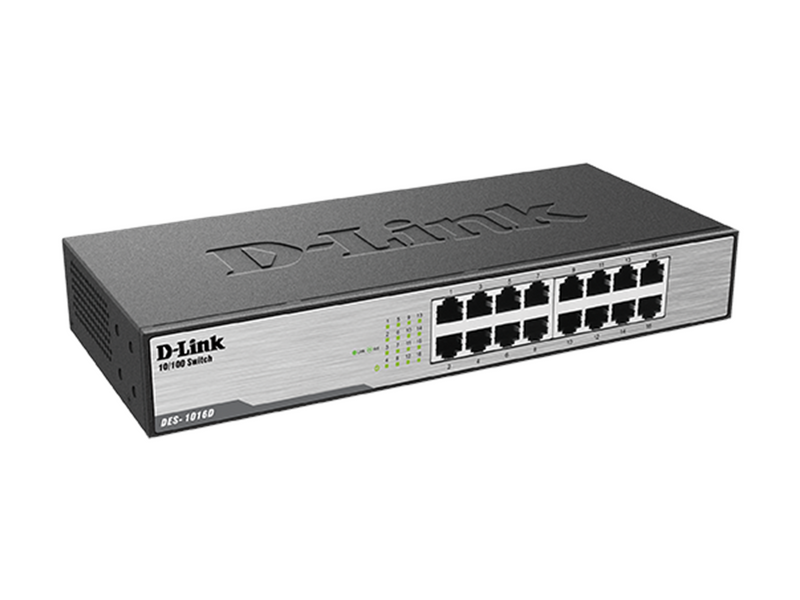 D-Link DES-1016D 16-Port Fast Ethernet Unmanaged Desktop Switch