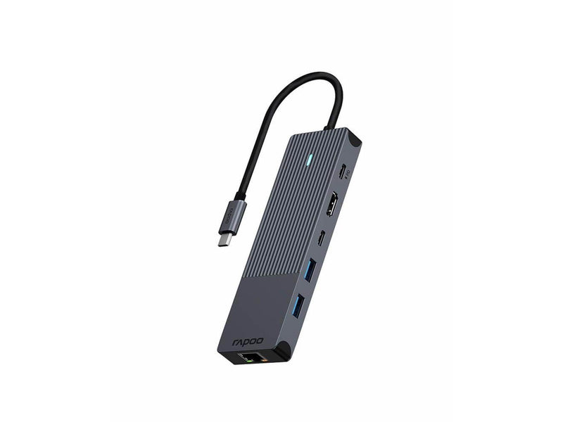 RAPOO USB-C Multiport UCM-2002 6-in-1 USB-C Adapte USB-Hubs - 6 - Schwarz