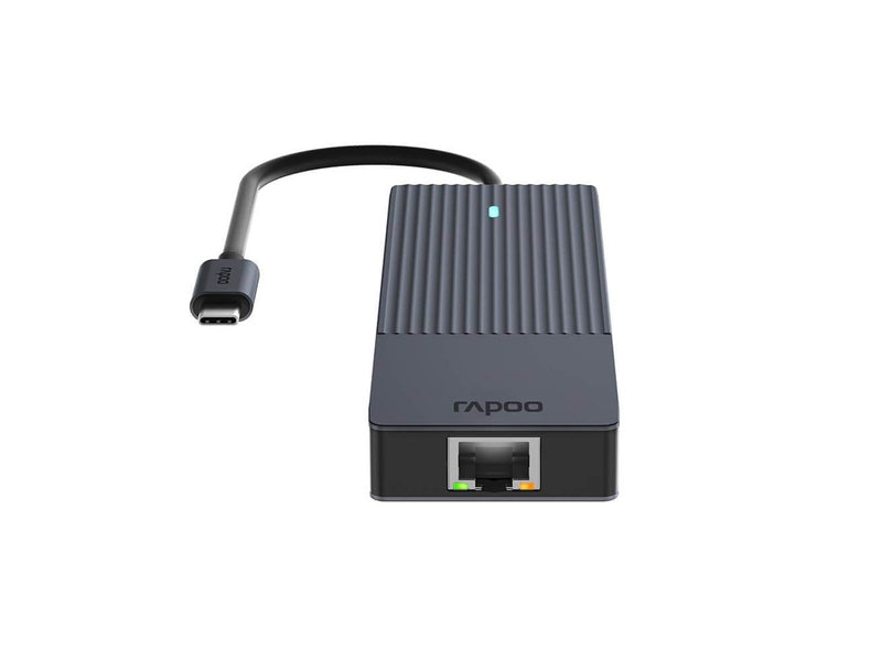 RAPOO USB-C Multiport UCM-2002 6-in-1 USB-C Adapte USB-Hubs - 6 - Schwarz