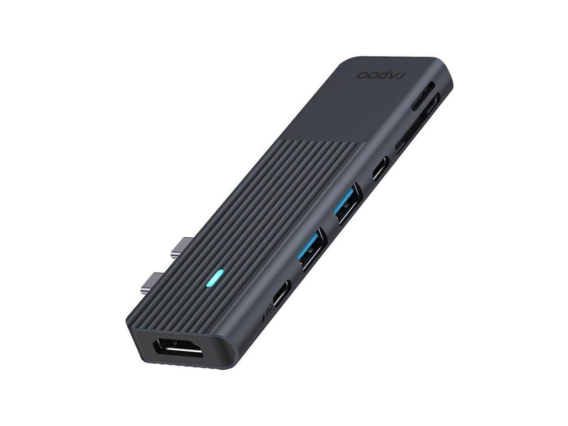 RAPOO Multiport USB-C UCM-2003 7-i-2 USB-C-Adapter (MacBook) USB-Hubs - 7 - Schwarz