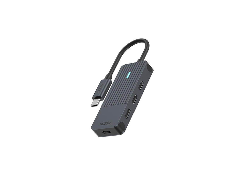 RAPOO USB-C Hub UCH-4002 USB-C to USB-C Hub USB-Hubs - 4 - Schwarz