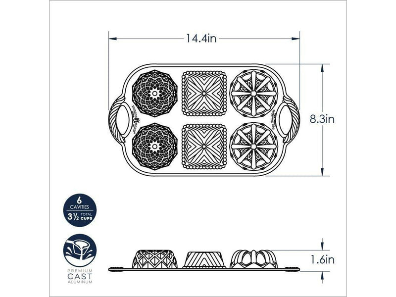 Nordic Ware Bräter Geo Bundtlette Pan