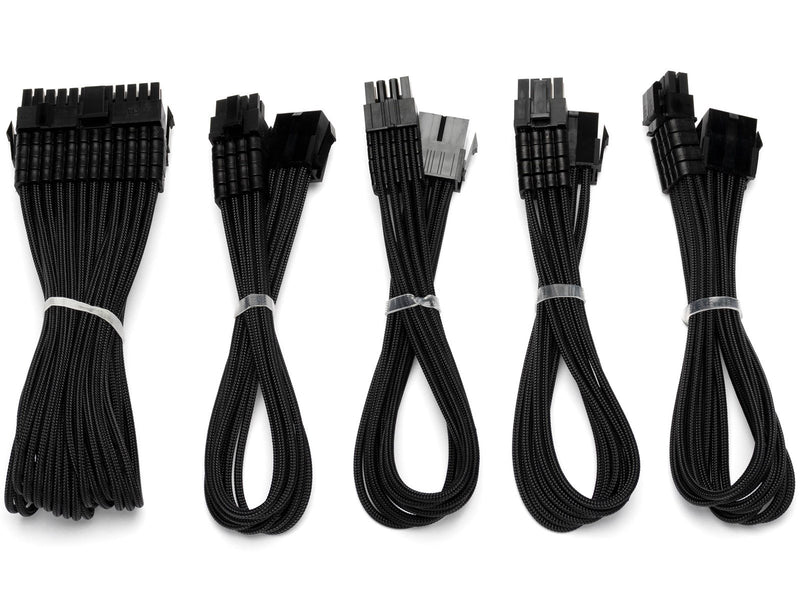 DUTZO Sleeved Power Extention Cable Kit (v2) - Schwarz