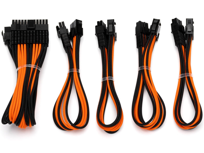 DUTZO Sleeved Power Extention Cable Kit (v2) - Schwarz / Orange