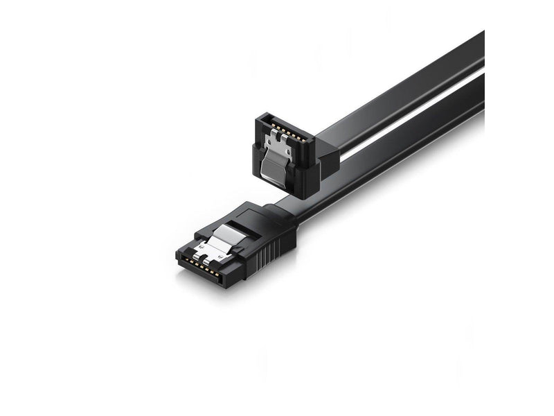DUTZO SATA-kabel - Schwarz - 1 m - Gerade & 90° Verbinder