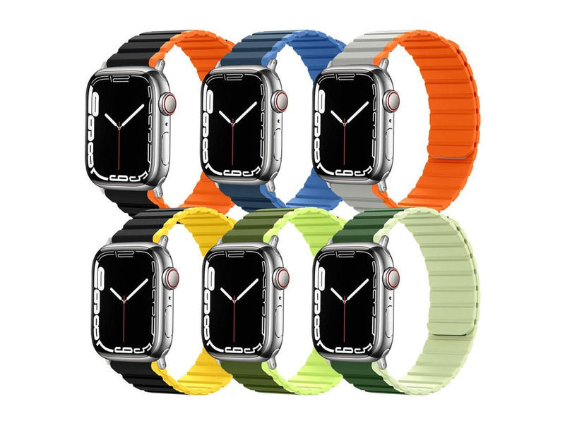 Lippa Apple Watch Magnetic Silicone Strap 42/44/45/49 - Gray / Orange