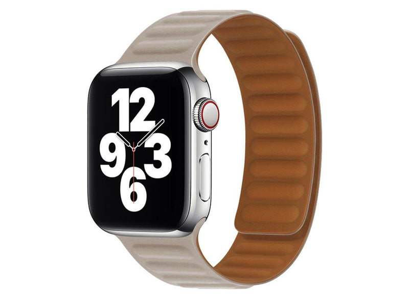 Lippa Apple Watch magnetisk læderrem 42/44/45/49 - Beige Brown