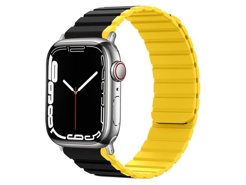 Lippa Apple Watch Magnetic Silicone Strap 38/40/41 - Black/Yellow