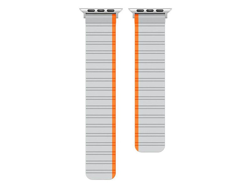 Lippa Apple Watch Magnetic Silicone Strap 38/40/41 - Grey/Orange