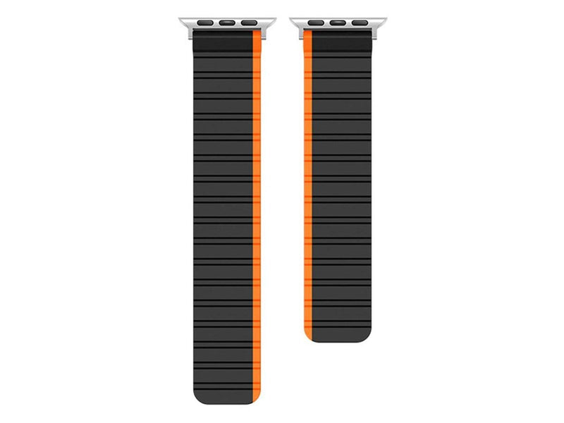 Lippa Apple Watch Magnetic Silicone Strap 38/40/41 - Black/Orange