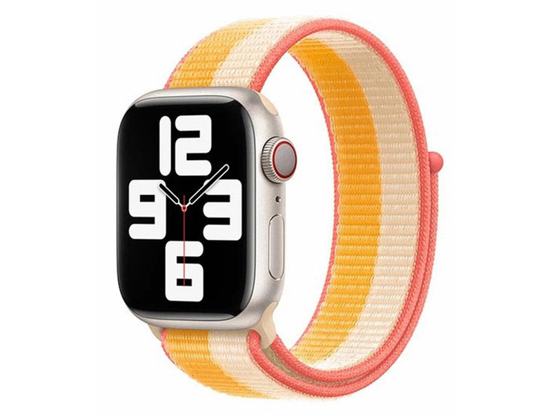 Lippa Apple Watch nylon strap 42/44/45/49 - White/Yellow
