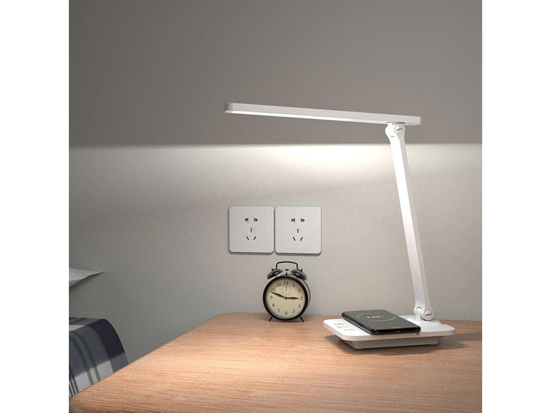 Lippa LED Desk Lamp with Wireless Charging - White