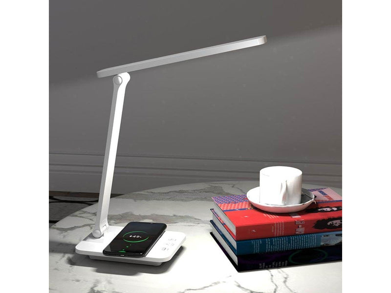 Lippa LED Desk Lamp with Wireless Charging - White