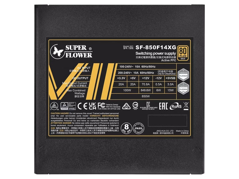 Super Flower Leadex VII XG Netzteile - 850 Watt - 140 mm - ATX 3.0 - 80 Plus Gold zertifiziert