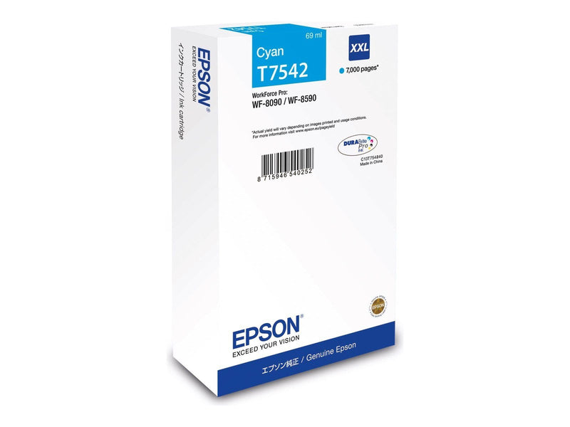 Epson T7542 - XXL size - cyan - original - ink cartridge - Tintenpatrone Cyan