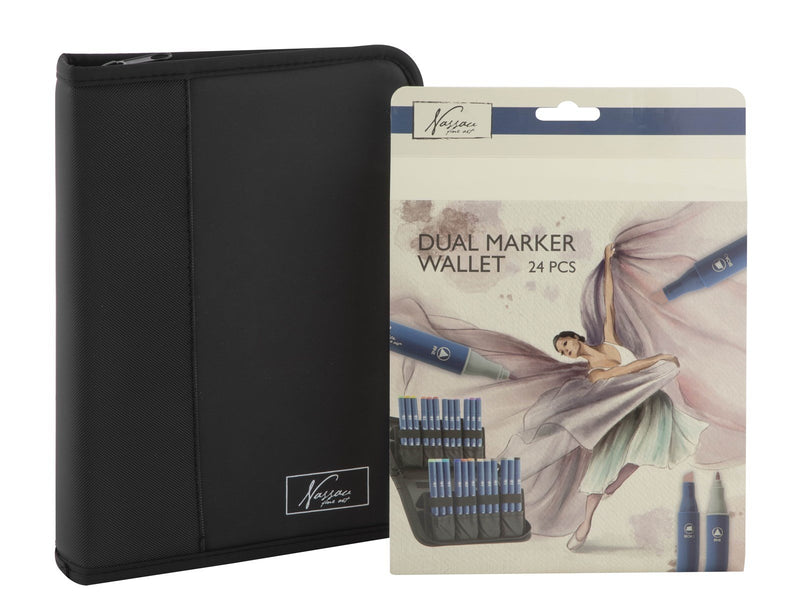 Nassau Marker wallet with 24 round dual markers