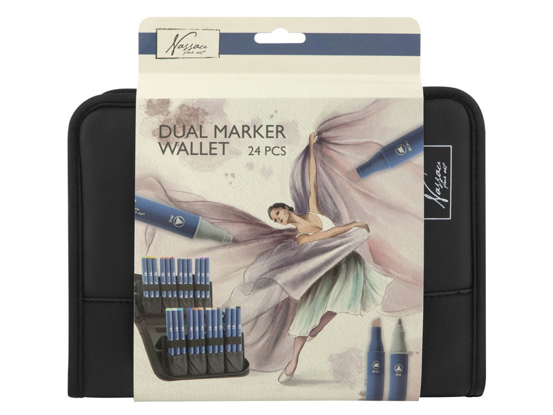 Nassau Marker wallet with 24 round dual markers