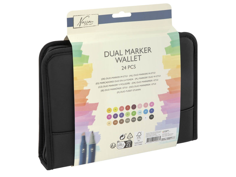 Nassau Marker wallet with 24 round dual markers