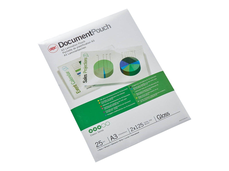 GBC Document Laminating Pouch - 25-pack - glossy - 303 x 426 mm - lamination pouches