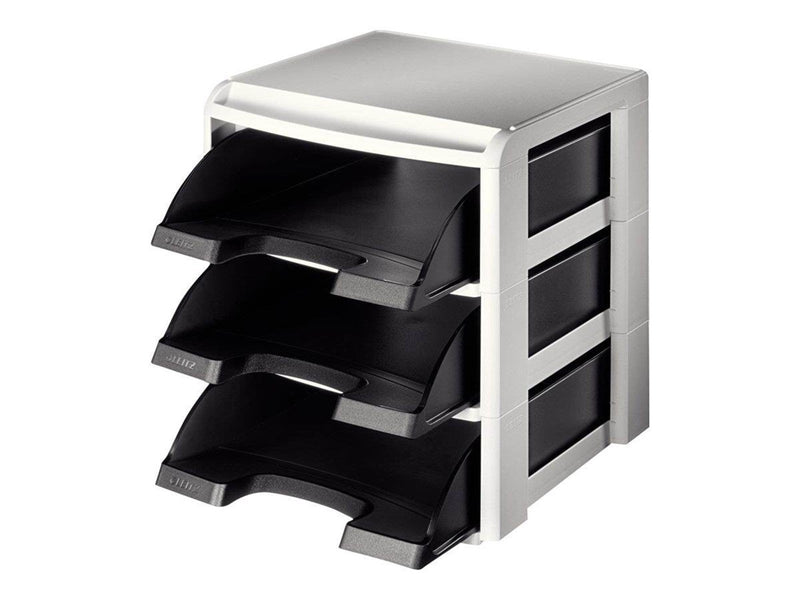 Leitz Plus - letter tray - black light grey