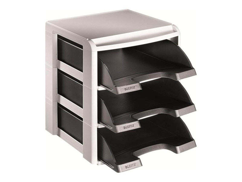 Leitz Plus - letter tray - black light grey