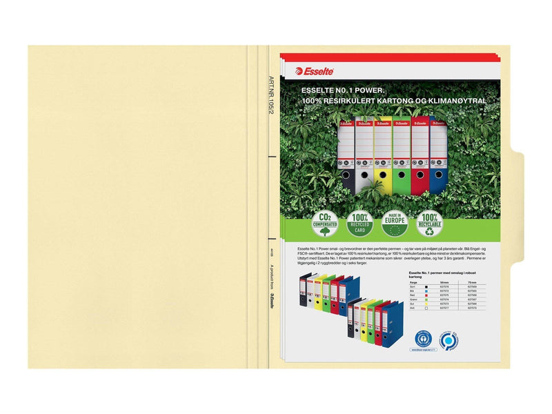Esselte - file folder - for A4 - tabbed - yellow