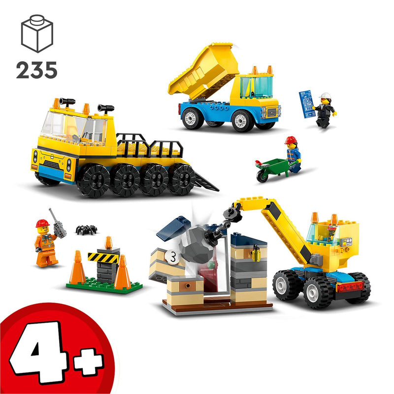 LEGO® City Baufahrzeuge mit Kran und Abrissbirne 60391