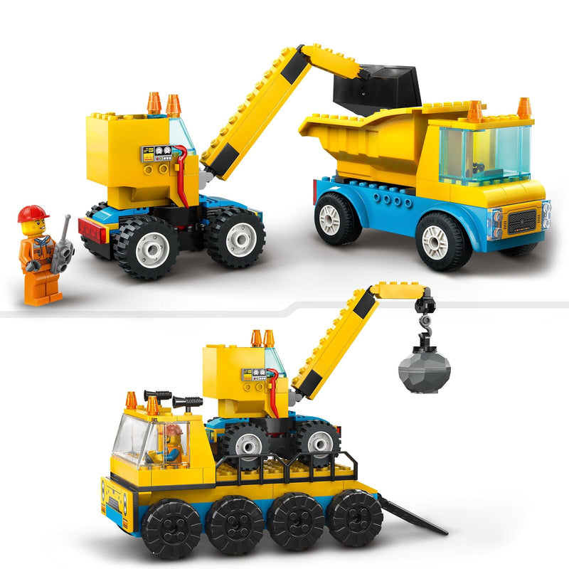 LEGO® City Baufahrzeuge mit Kran und Abrissbirne 60391