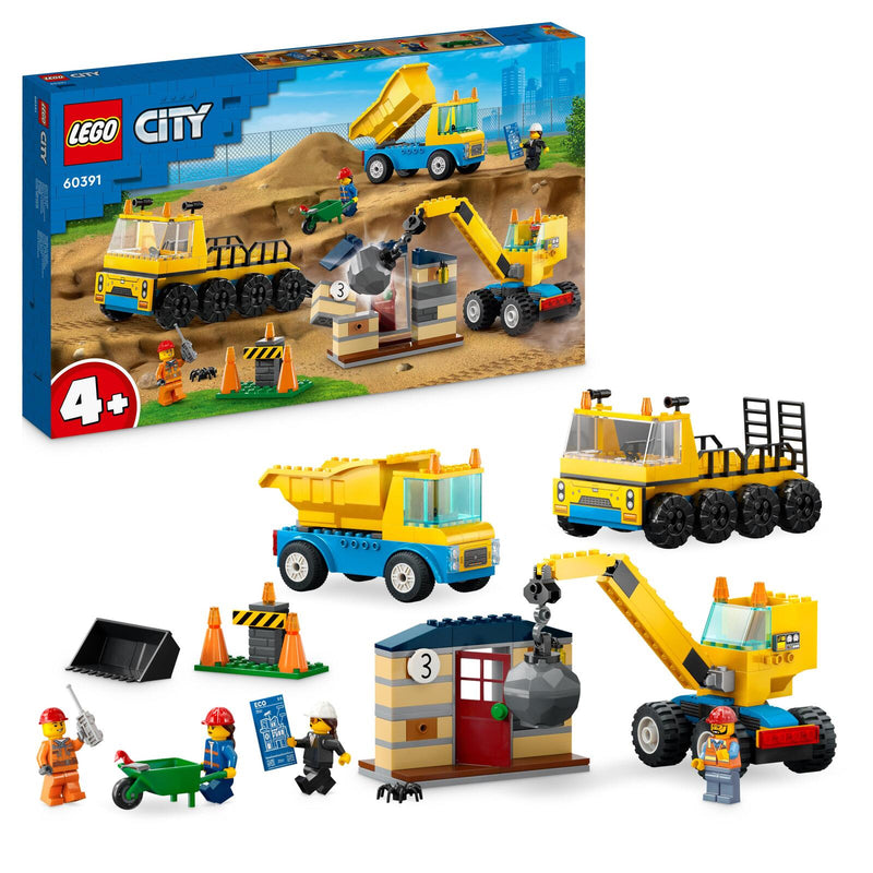 LEGO® City Baufahrzeuge mit Kran und Abrissbirne 60391