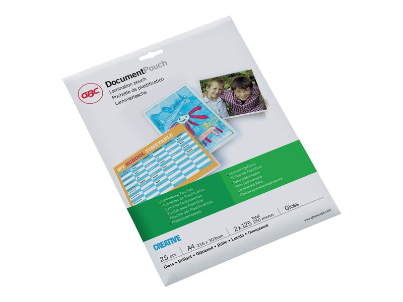GBC Document Pouch - 25-pack - high gloss - 216 x 303 mm - lamination pouches
