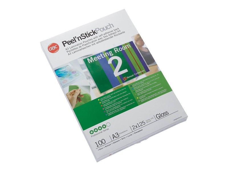 GBC Peel'n Stick - 100-pack - glossy - 303 x 426 mm - lamination pouches with adhesive back