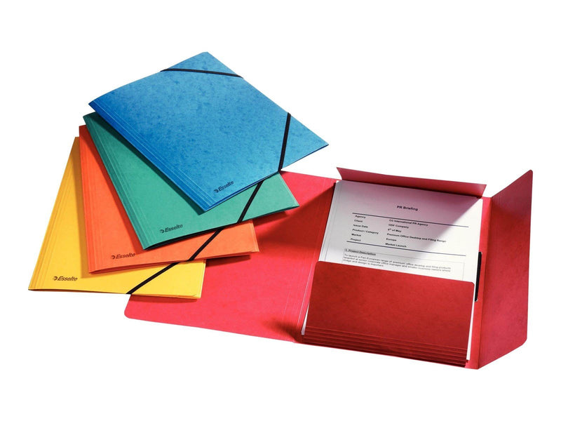 Esselte Rainbow - 3-flap folder - for A4 - capacity: 350 sheets - assorted colours (pack of 5)