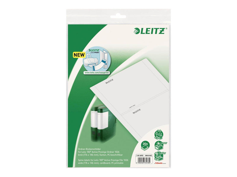 Leitz - lever arch label - grey (pack of 20)