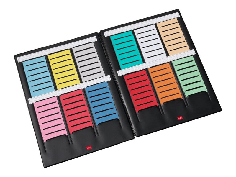 Nobo Mini - card planner board - 16 slots x 3 columns - black