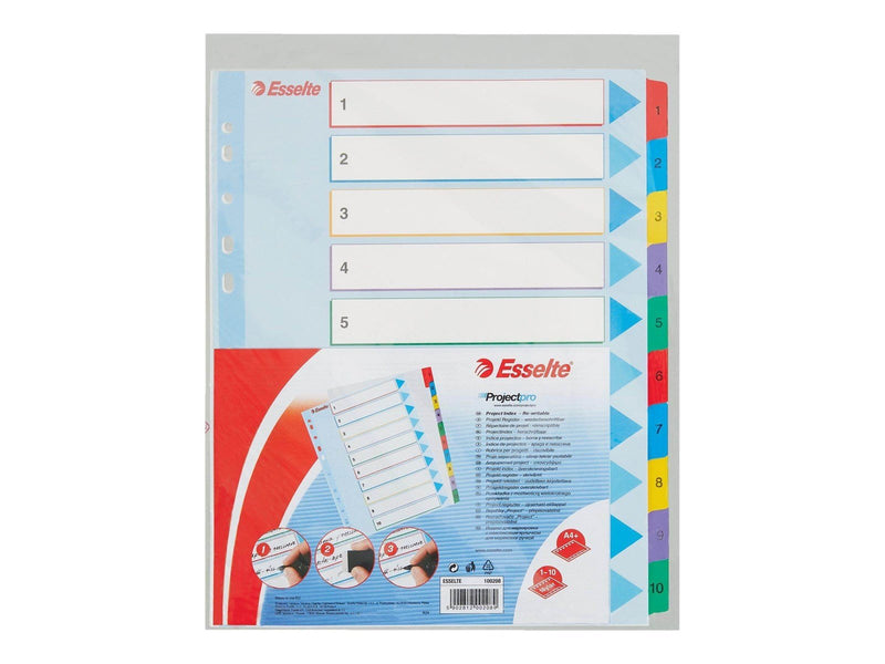 Esselte - divider - 10 parts - for A4 Maxi - tabbed (pack of 10)