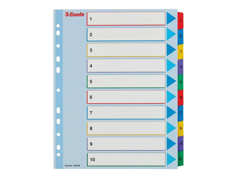 Esselte - divider - 10 parts - for A4 Maxi - tabbed (pack of 10)
