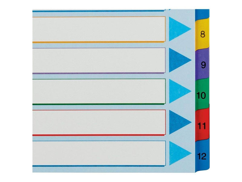 Esselte - divider - 12 parts - for A4 Maxi - tabbed (pack of 10)