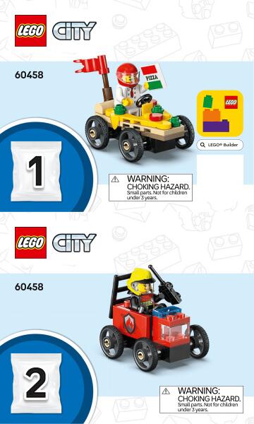 LEGO® City Fahrzeuge - Pizzalieferwagen vs. Löschauto